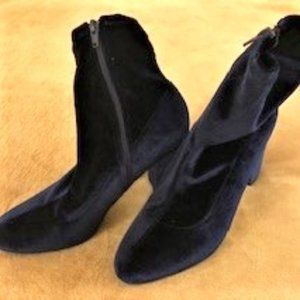 Blue Velvet Boots